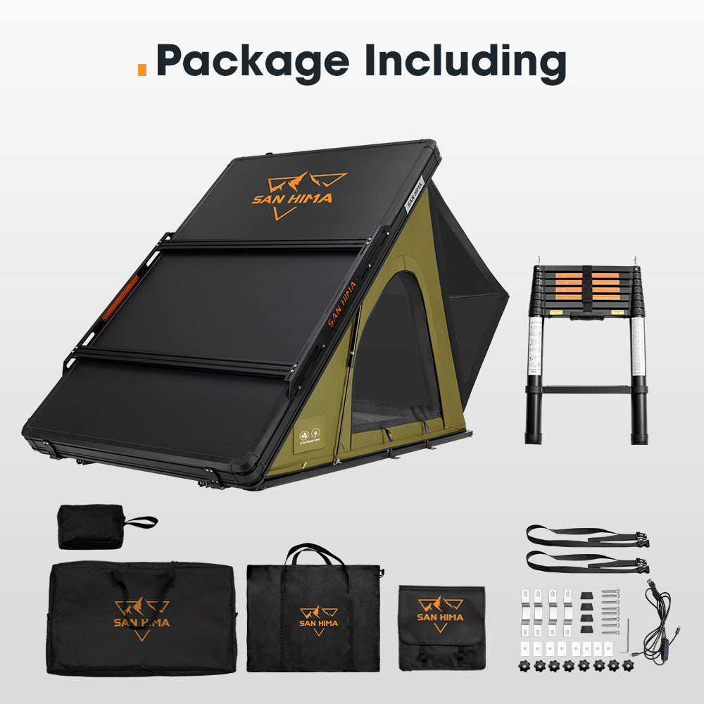 San Hima Kalbarri Lite Gen 2 Rooftop Tent With Ladder & Rack Camping Olive