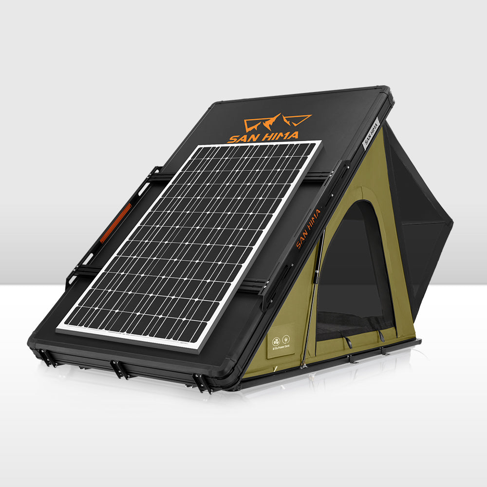 San Hima Kalbarri Lite Gen 2 Rooftop Tent Olive+250W Solar Panel+Ladder&Rack