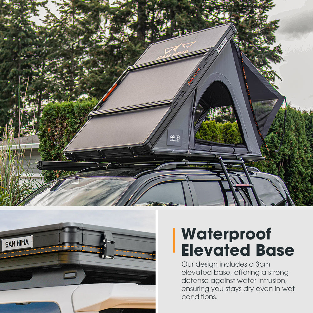 San Hima Kalbarri Lite Gen 2 Rooftop Tent Hardshell With Ladder & Rack Grey 4WD