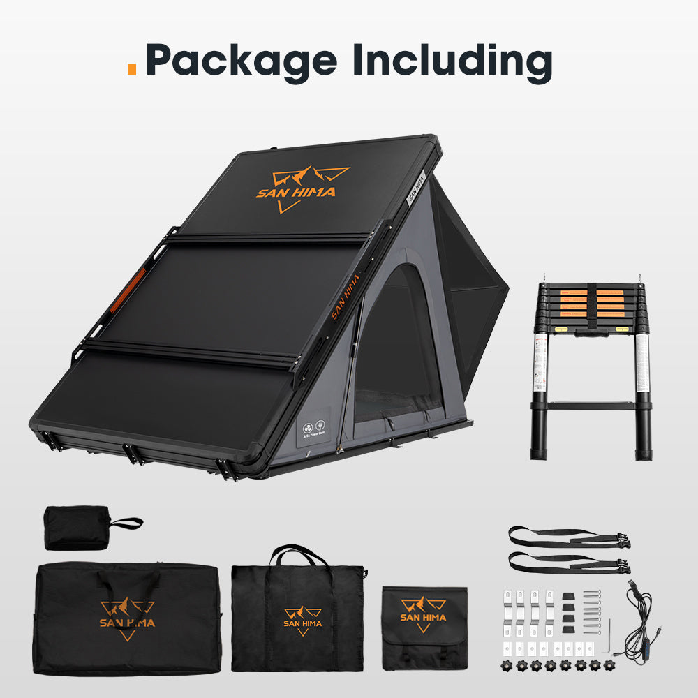 San Hima Kalbarri Lite Gen 2 Rooftop Tent Hardshell With Ladder & Rack Grey 4WD