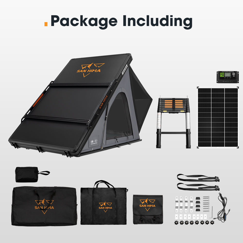 San Hima Kalbarri Lite Gen 2 Rooftop Tent Grey+130W Solar Panel+Ladder & Rack