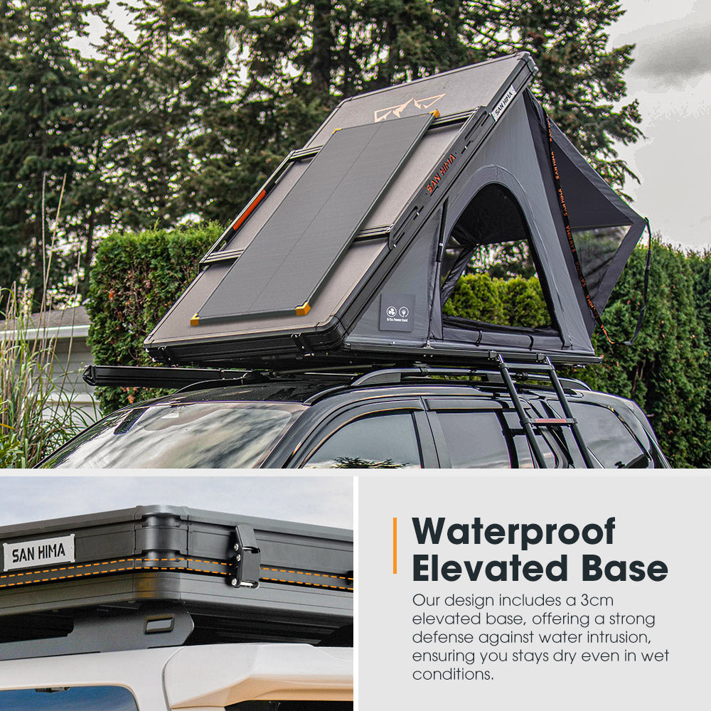 San Hima Kalbarri Lite Gen 2 Rooftop Tent Grey+120W Solar Panel+Ladder & Rack