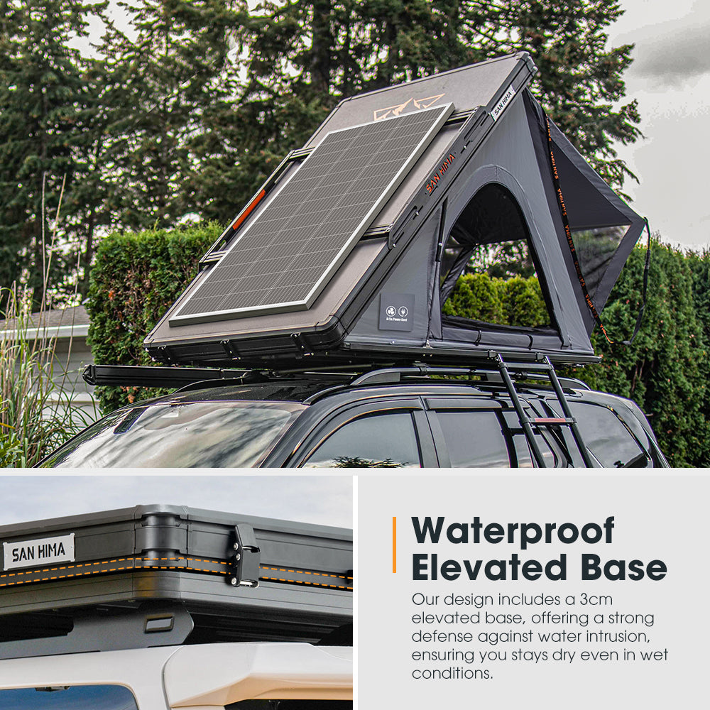 San Hima Kalbarri Lite Gen 2 Rooftop Tent Grey+200W Solar Panel+Ladder & Rack