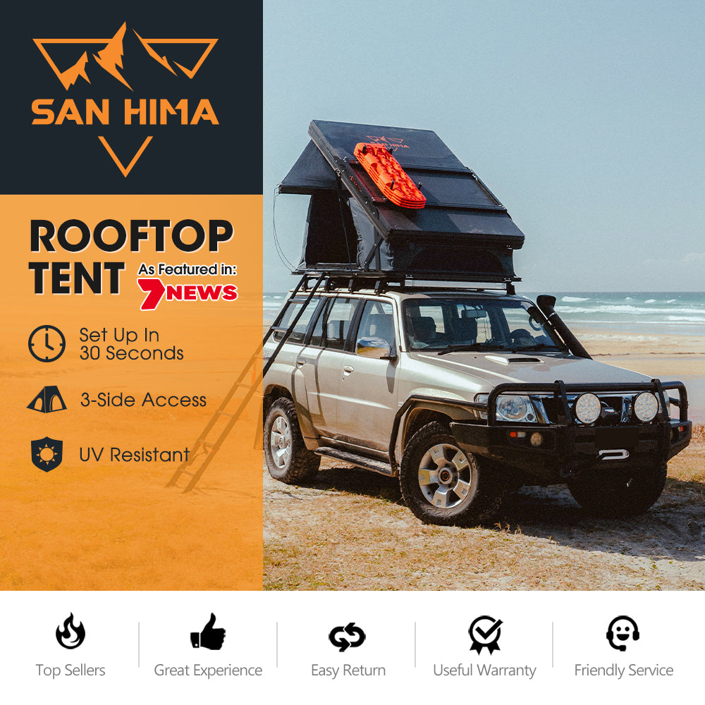 nissan patrol roof top tent San Hima Kalbarri X Rooftop Tent Hardshell With Ladder Camping 4WD 4x4