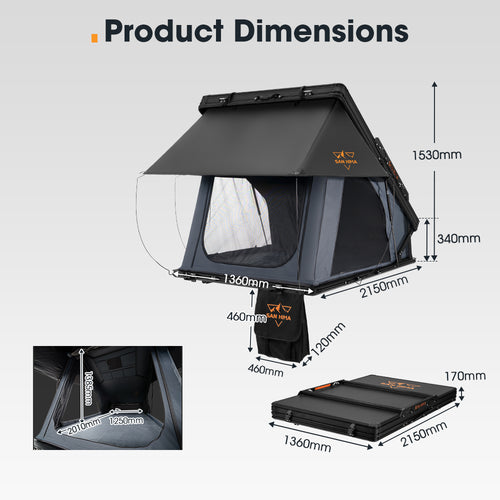 San Hima Kalbarri X Rooftop Tent Hardshell With Ladder Camping 4WD 4x4