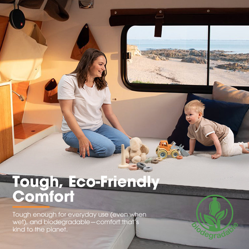 San Hima Caravan Mattress Topper Double Size Mat RV Bed 180cm x 135cm