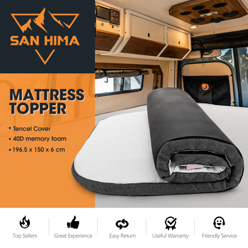 San Hima Caravan Mattress Topper Queen Long Size Mat RV Bed 196.5cm x 150cm