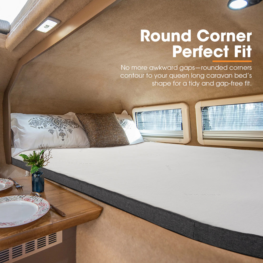 San Hima Caravan Mattress Topper Queen Long Size Mat RV Bed 196.5cm x 150cm