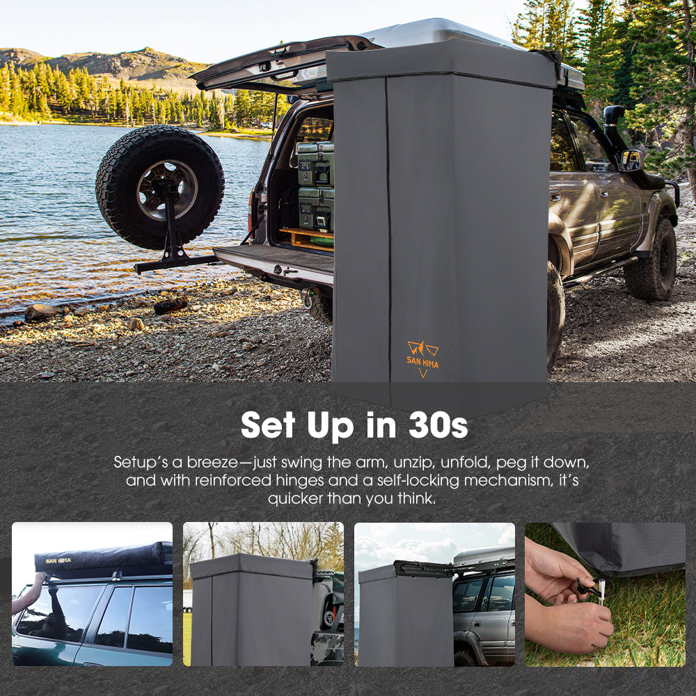 San Hima Shower Awning Instant Tent &Gas Hot Water Heater Black&Shower Tent Base