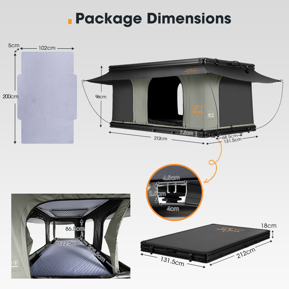 San Hima Gibb Rooftop Tent Hardshell With Ladder Outdoor Waterproof Ca