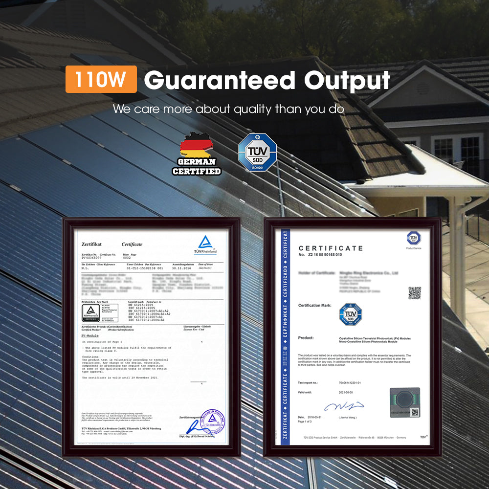 San Hima 110W PERC Solar Panel Kit Mono Multi-busbar Bypass Diode Tech 5MM