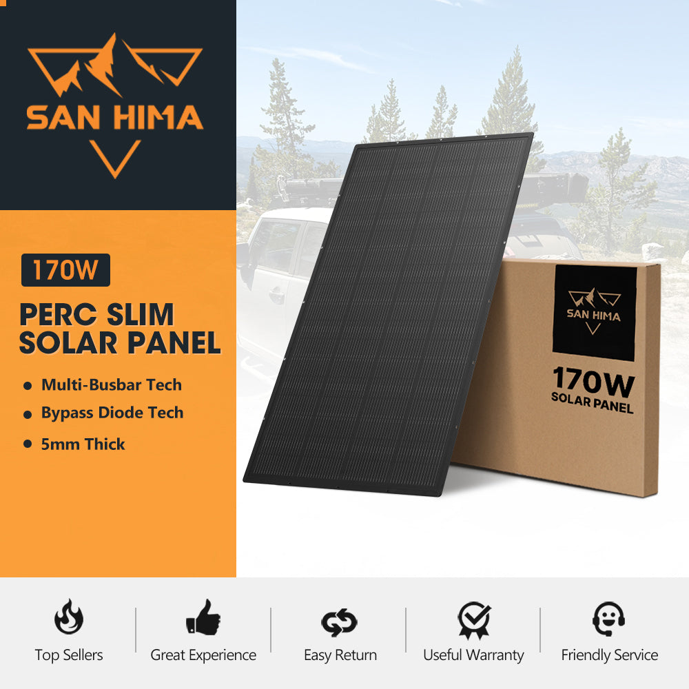 San Hima 170W PERC Solar Panel Kit Mono Multi-busbar Bypass Diode Tech 5MM