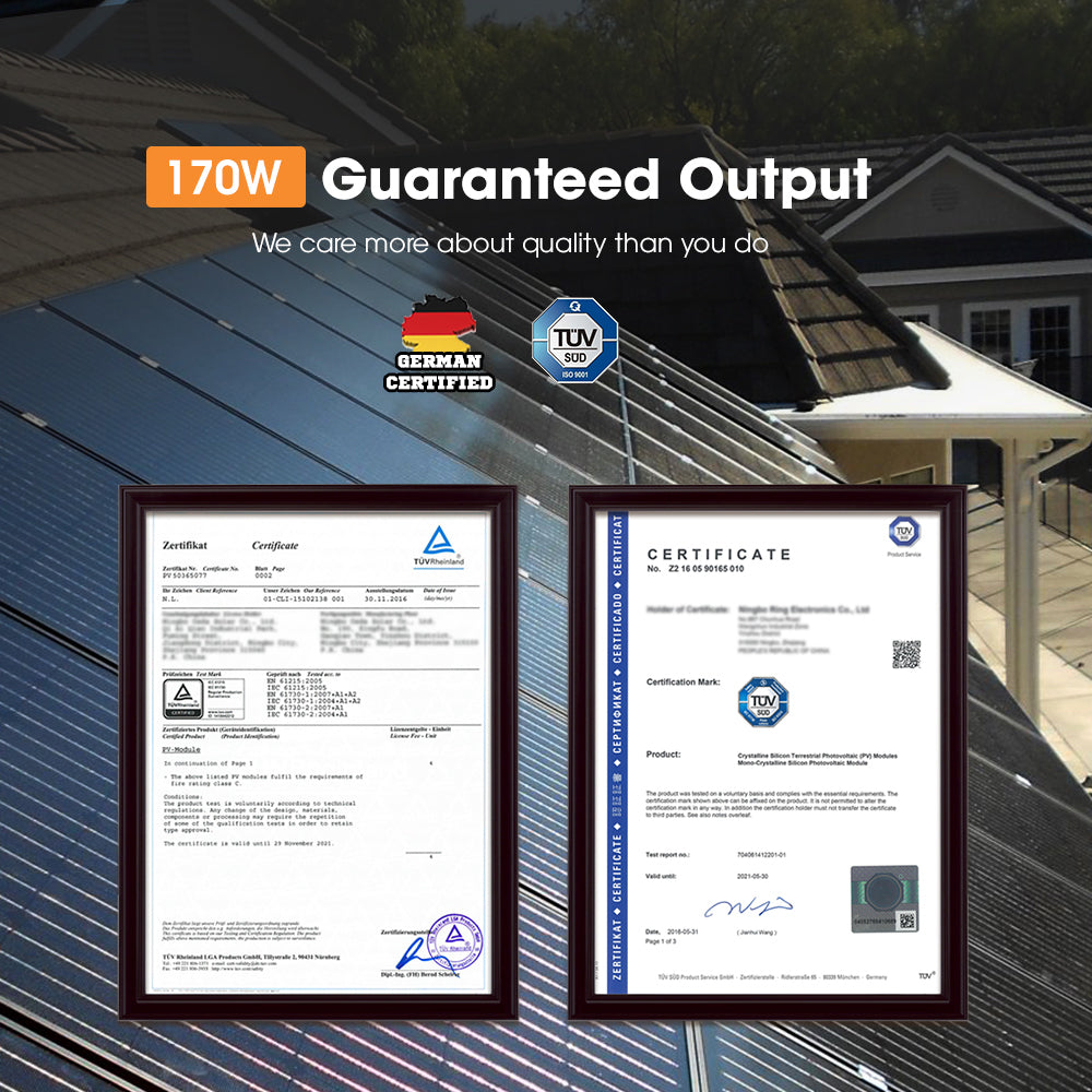 San Hima 2X 170W PERC Solar Panel Kit Mono Multi-busbar Bypass Diode