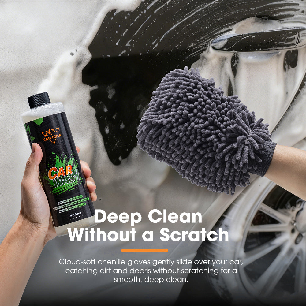 San Hima 18PCS Car Cleaning Kit Interior Exterior Detail Wash Polish Care Bucket