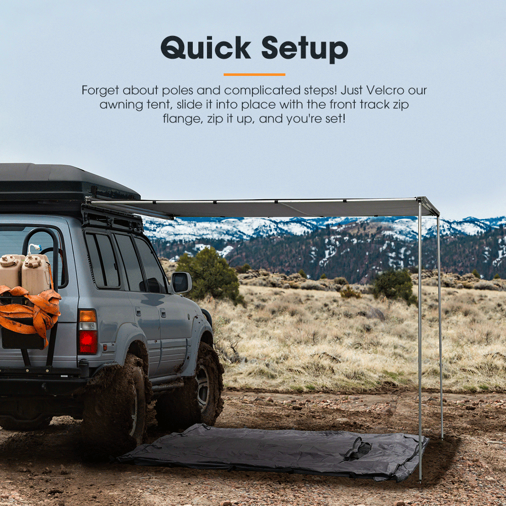 San Hima Car Side Awning 2x2.5m + Awning Tent Waterproof Portable SUV Camping Shade