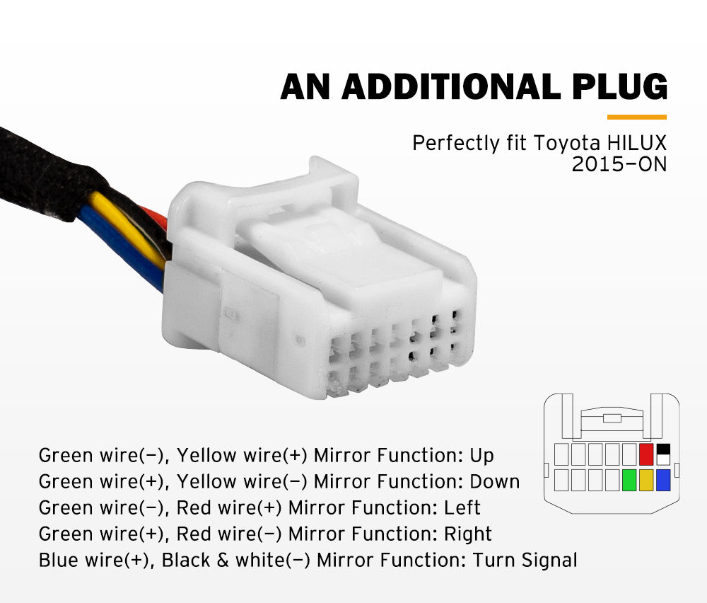 SAN HIMA Extendable Towing Mirrors Gen2 for Toyota Hilux 2015-Current N80