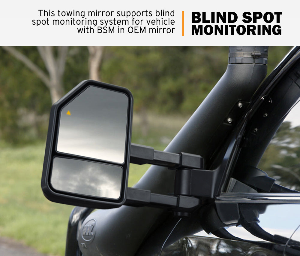 SAN HIMA Extendable Towing Mirrors Gen2 for Toyota Landcruiser 200 Series 2007 to 2021