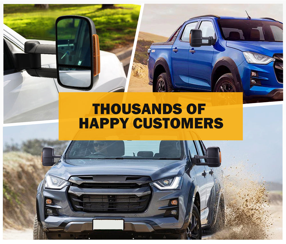 San Hima Extendable Towing Mirrors Gen1 For Isuzu DMAX D-MAX 2020/08-ON