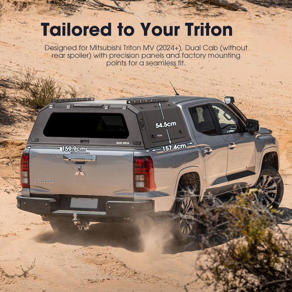 San Hima UTE Steel Canopy For Mitsubishi Triton MV 2024-Current Dual Cab